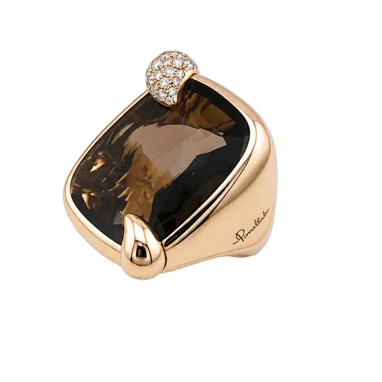 Bague Cocktail POMELLATO en or jaune, topaze et diamants
