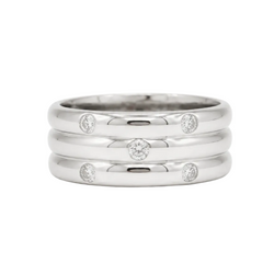 Bague Bandeau en or blanc et diamants