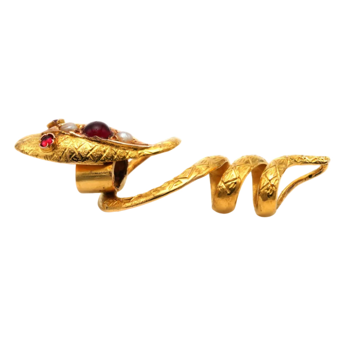 Pendentif en or jaune, rubis et perles