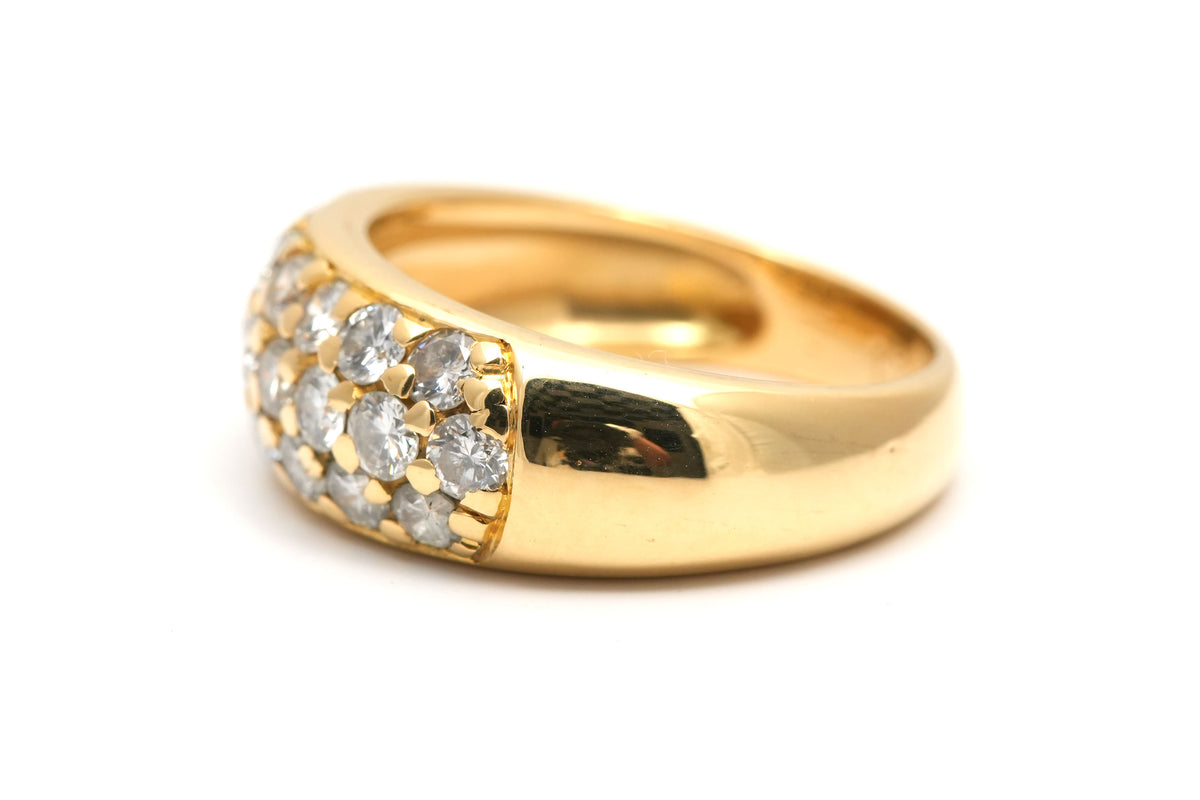 Bague Pavée en or jaune et diamants