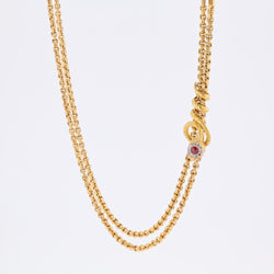 Collier Sautoir en or jaune et diamants