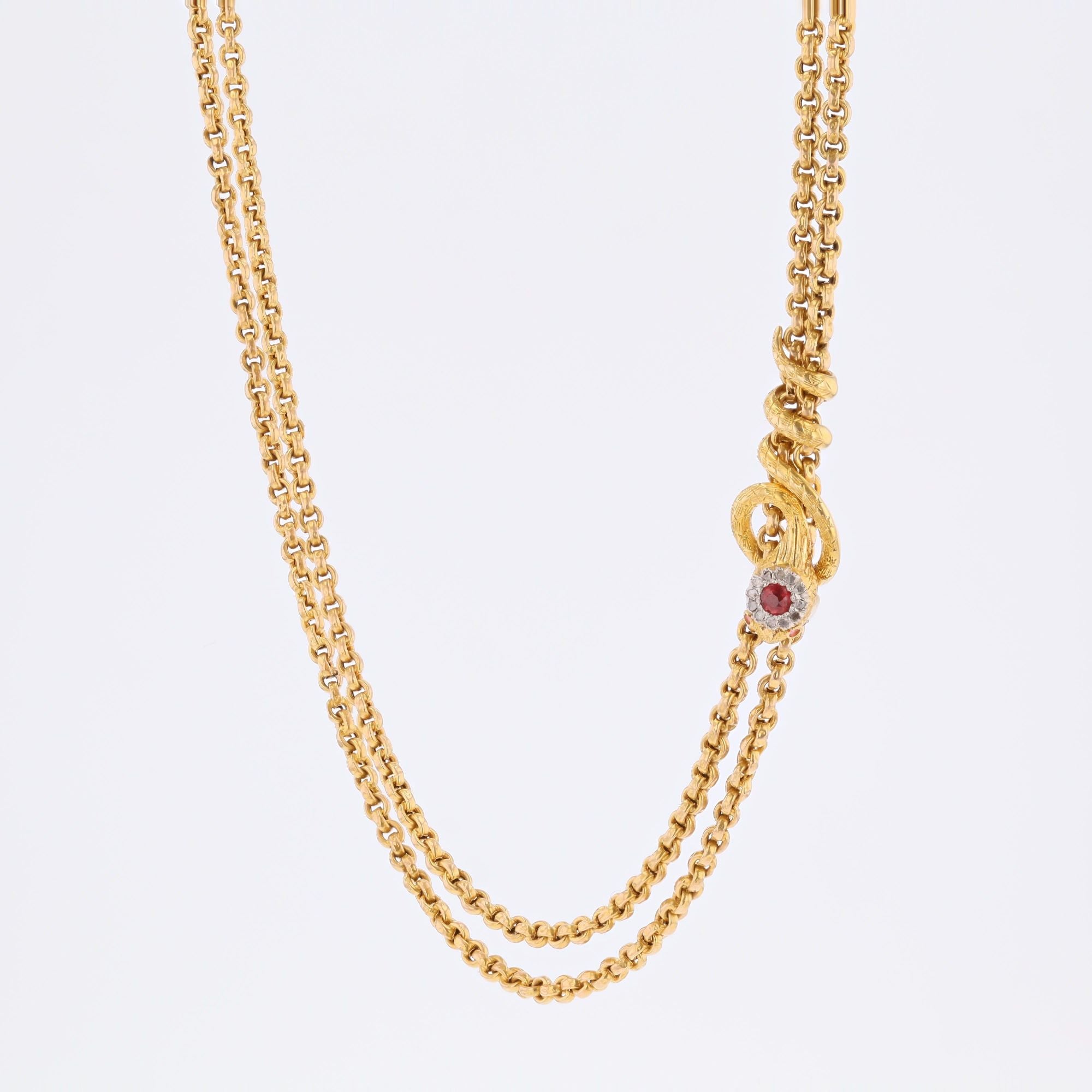 Collier Sautoir en or jaune et diamants