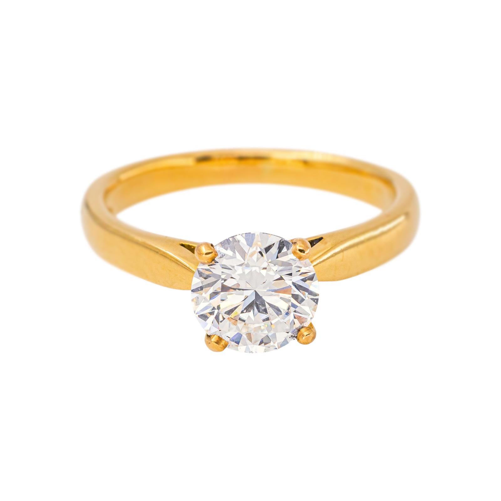 Bague Solitaire en or jaune et diamant