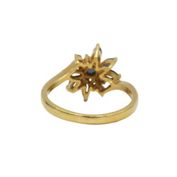 Bague Marguerite en or jaune, saphirs et diamants