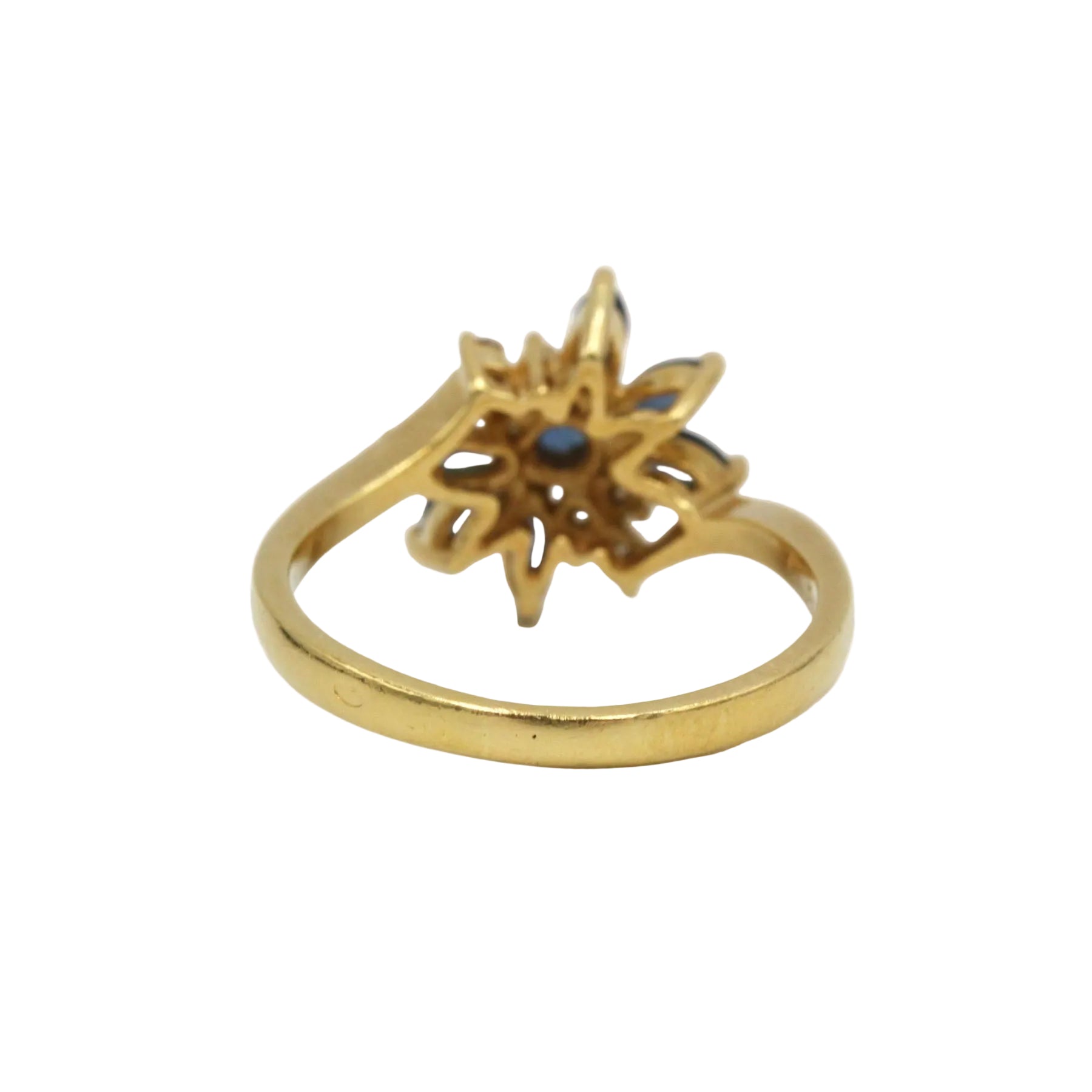 Bague Marguerite en or jaune, saphirs et diamants