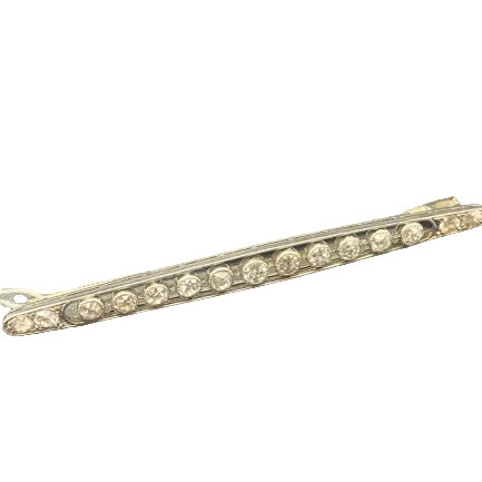 Broche Barrette en or blanc et diamants