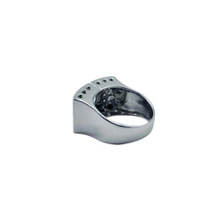 Bague Tank en or blanc, aigue-marine et diamants