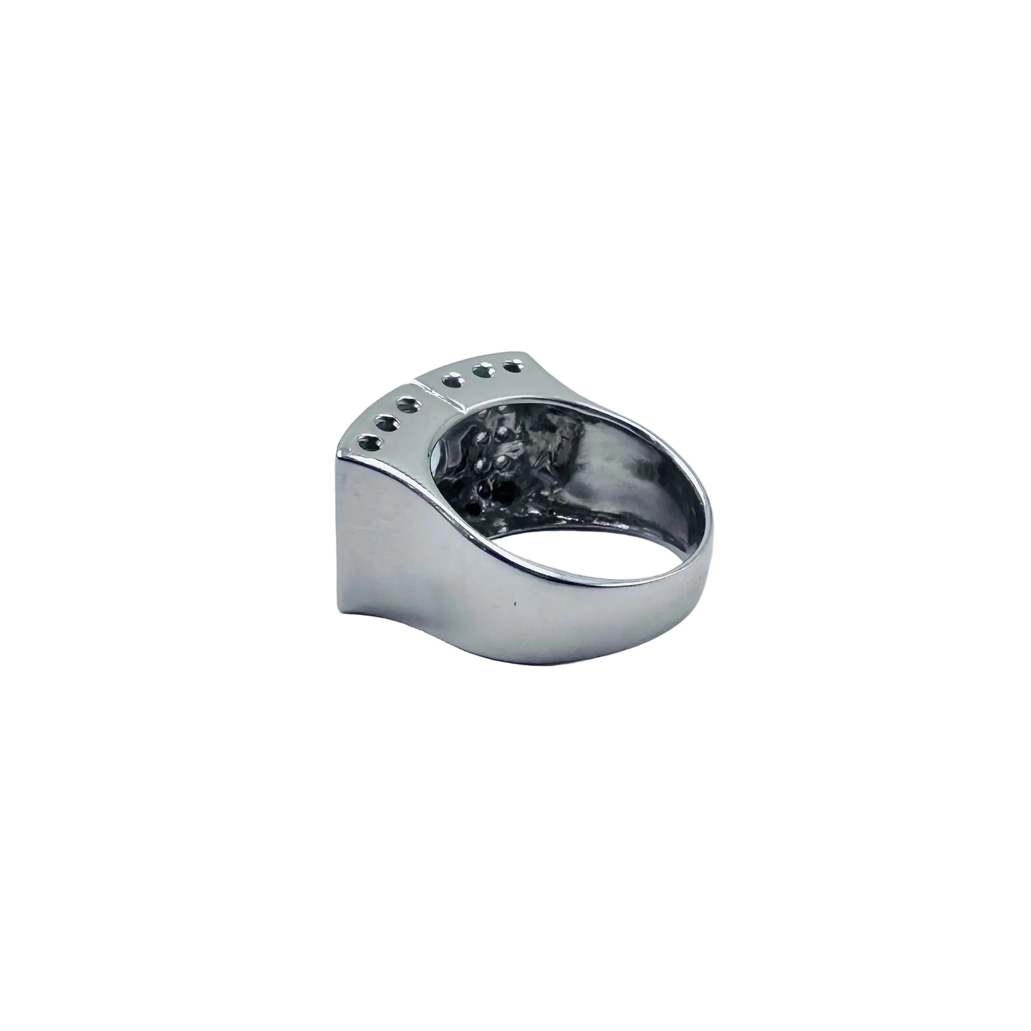 Bague Tank en or blanc, aigue-marine et diamants