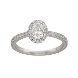 Bague Solitaire en or blanc et diamants