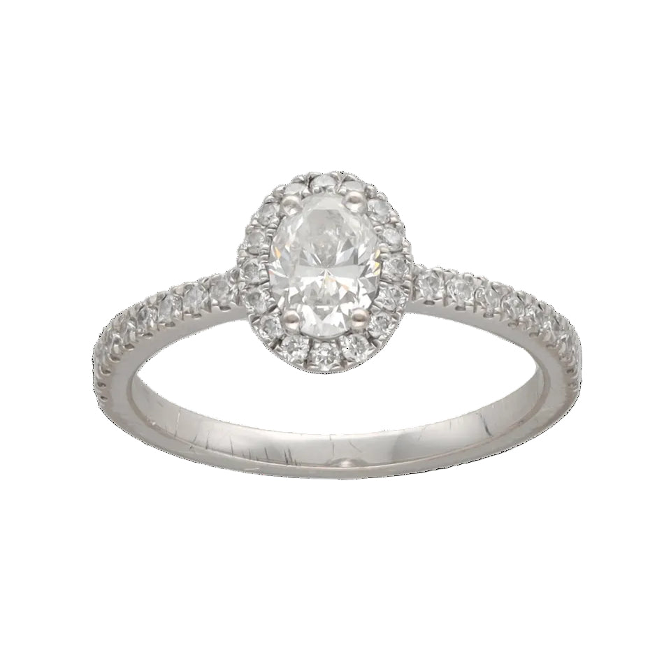 Bague Solitaire en or blanc et diamants