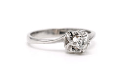 Bague Solitaire en or blanc et diamant