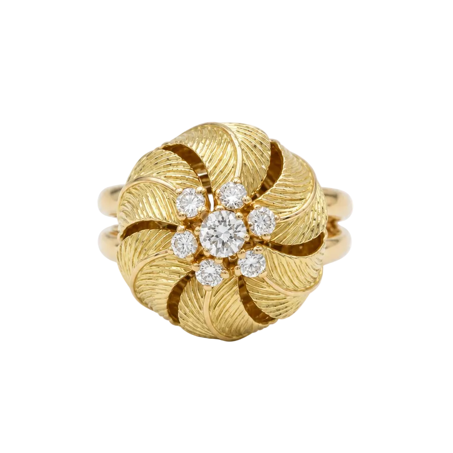 Bague Cocktail en or jaune et diamants