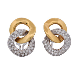 Boucles d'oreilles Clips LUNATI en or blanc, or jaune et diamants