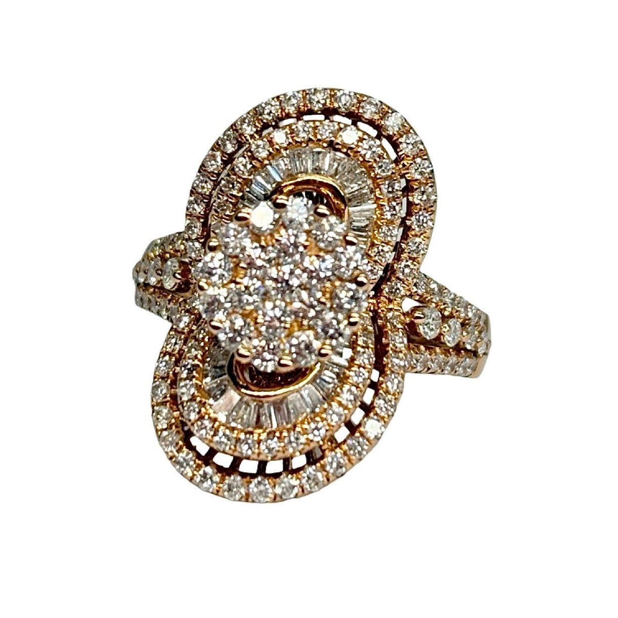 Bague Pavée en or rose et diamants