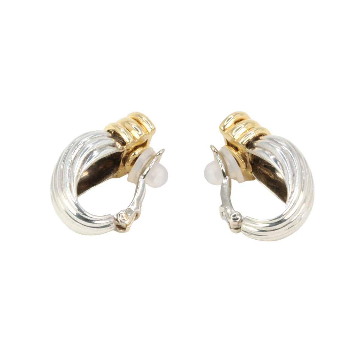 Boucles d'oreilles Clips O.J PERRIN en or jaune et argent