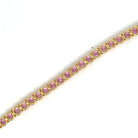 10 Carat Natural Pink Sapphire Yellow Gold Tennis Bracelet - Castafiore