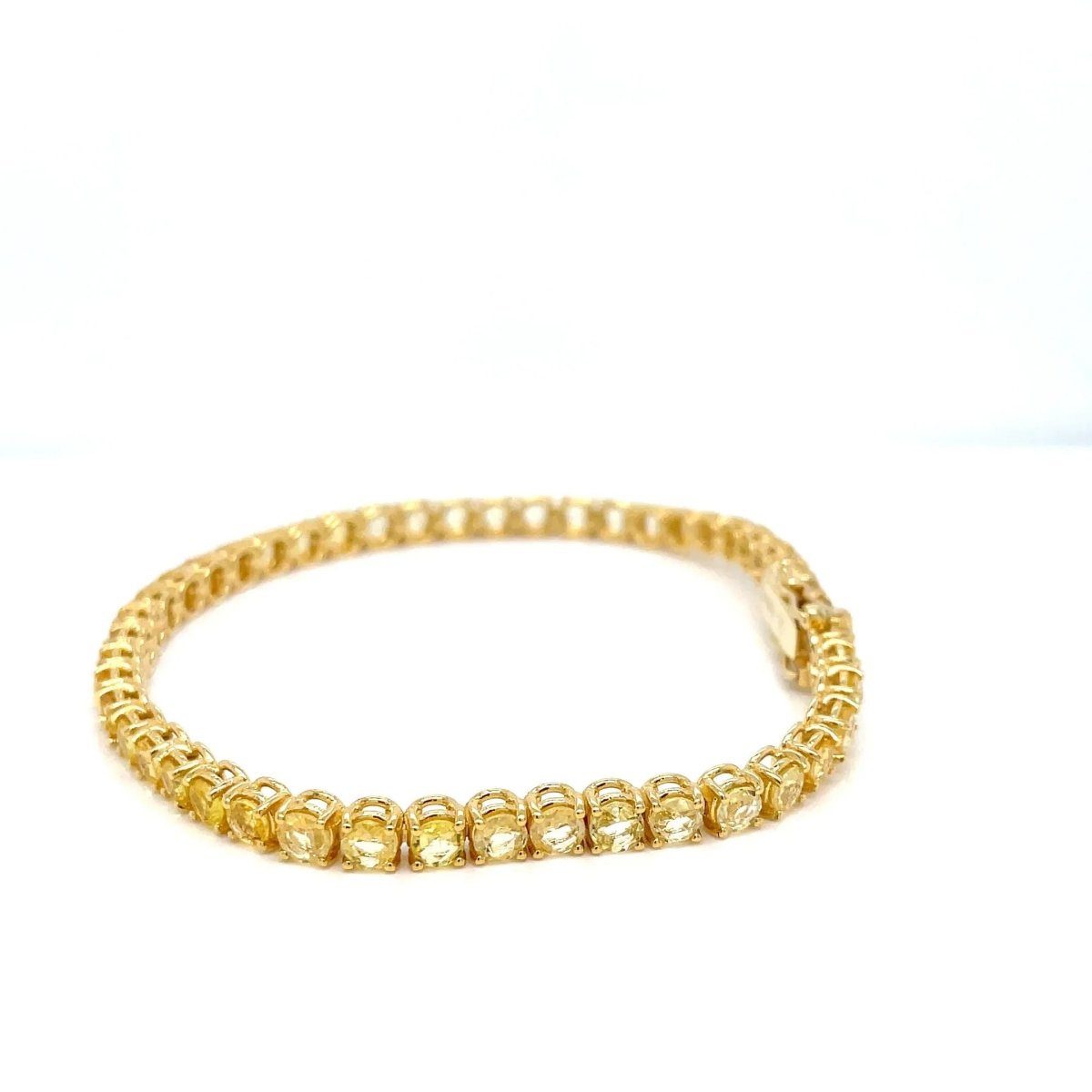 10 Carat Natural Yellow Sapphire Gold Tennis Bracelet - Castafiore