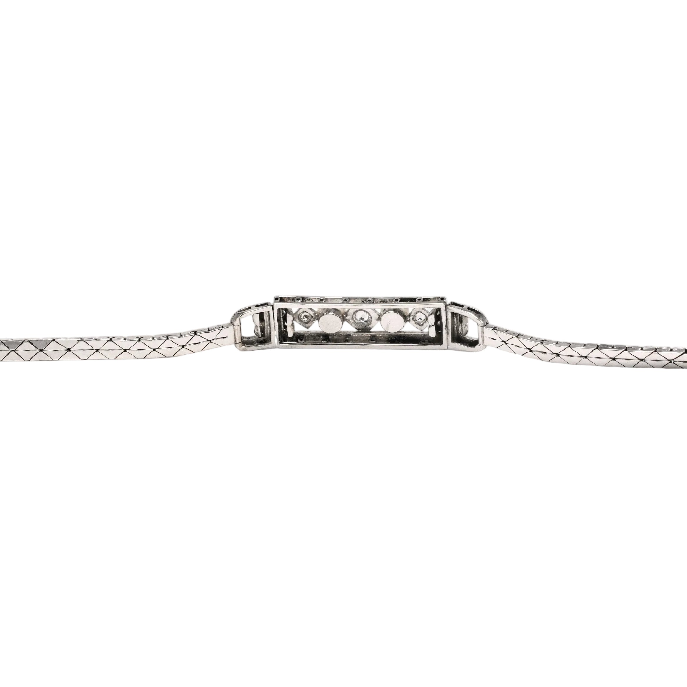 Bracelet Ligne en or blanc, perles et diamants