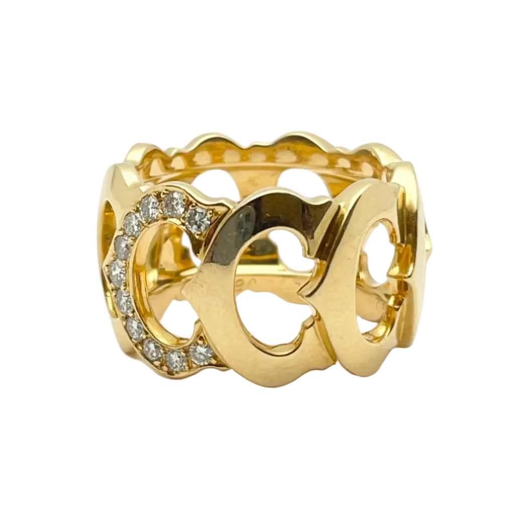 Bague Bandeau CARTIER en or jaune et diamants