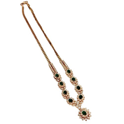 Collier en or jaune, émeraudes et diamants