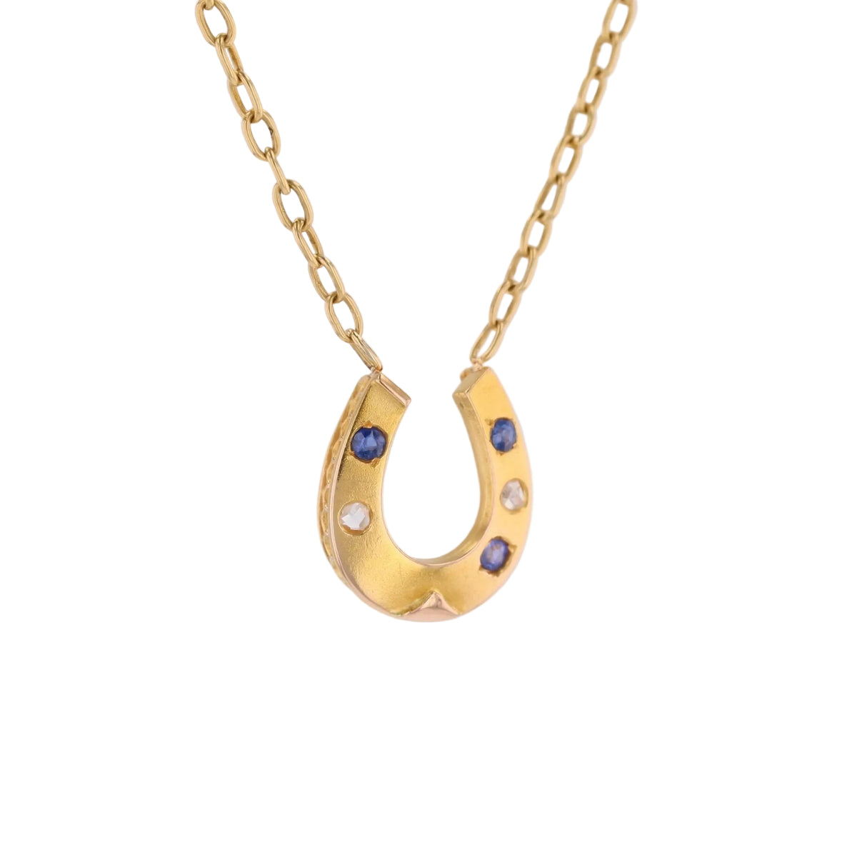 Collier Pendentif en or jaune, saphirs et diamants