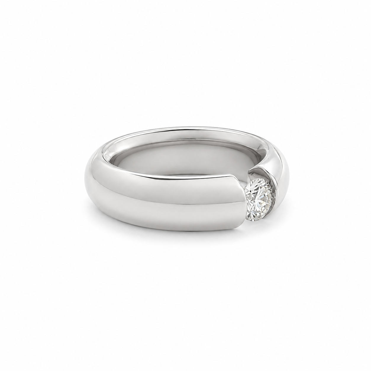 Bague Solitaire en or blanc et diamant