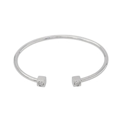 Bracelet Jonc Or blanc Diamant