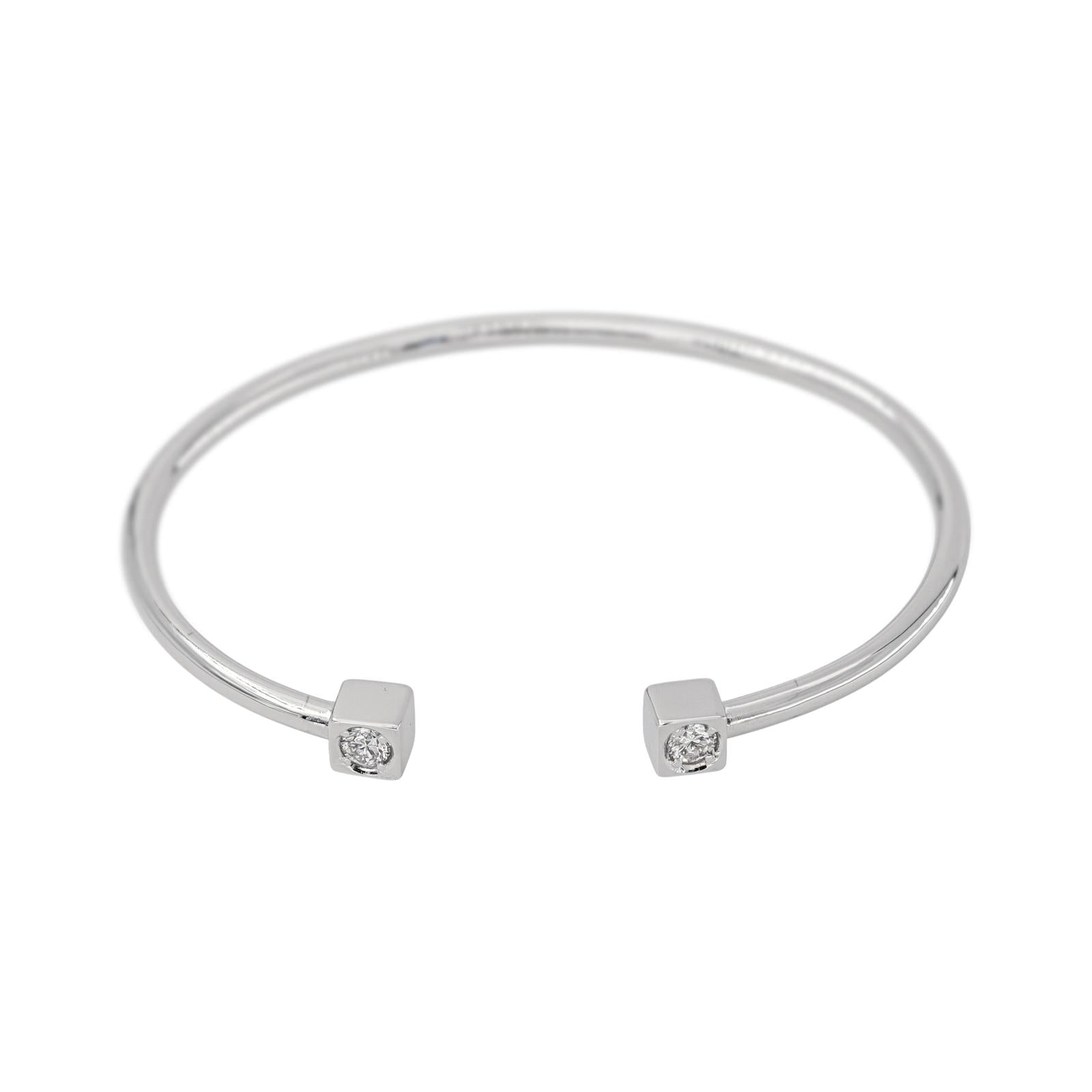 Bracelet Jonc Or blanc Diamant