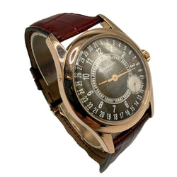 Montre PATEK PHILIPPE "Calatrave 6000R-001" en or rose et cuir
