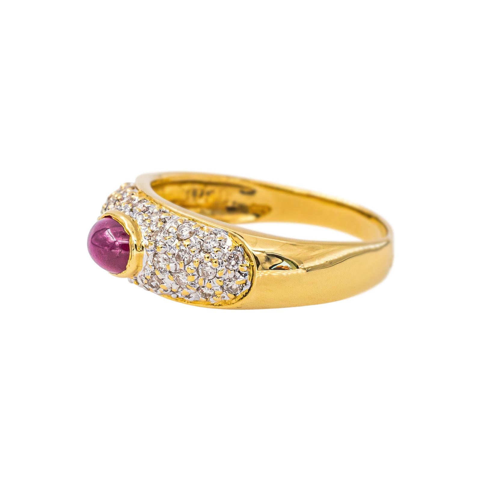 Bague Or jaune Rubis
