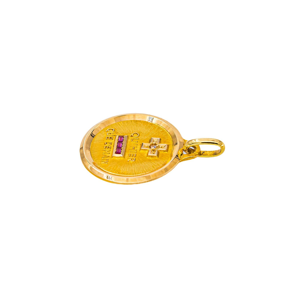 Augis Pendentif Religieux Médaille d'amour Or jaune Diamant