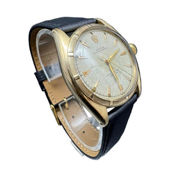 Montre ROLEX "Oyster Perpetual 34" en or jaune et cuir