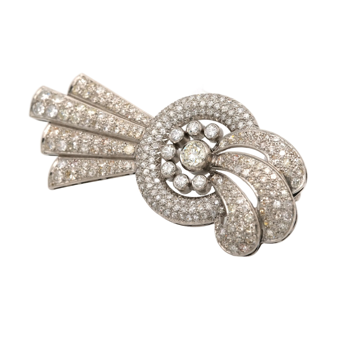 Broche Épingle en or blanc et diamants