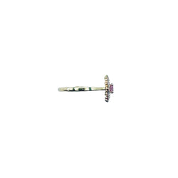 Bague Entourage GEMMYO "Lefkos Camaïeux" en or jaune, tourmaline et diamants