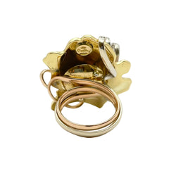 Bague Cocktail RIVALTA en or blanc, or jaune, or rose, émail et diamants