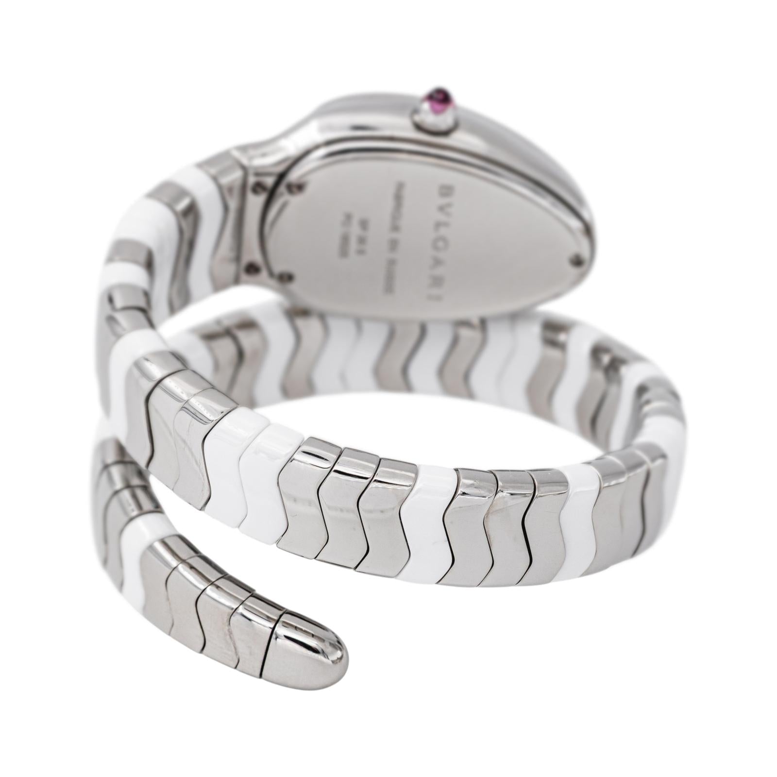 Montre BULGARI "Spiga" en acier, céramique et spinelle