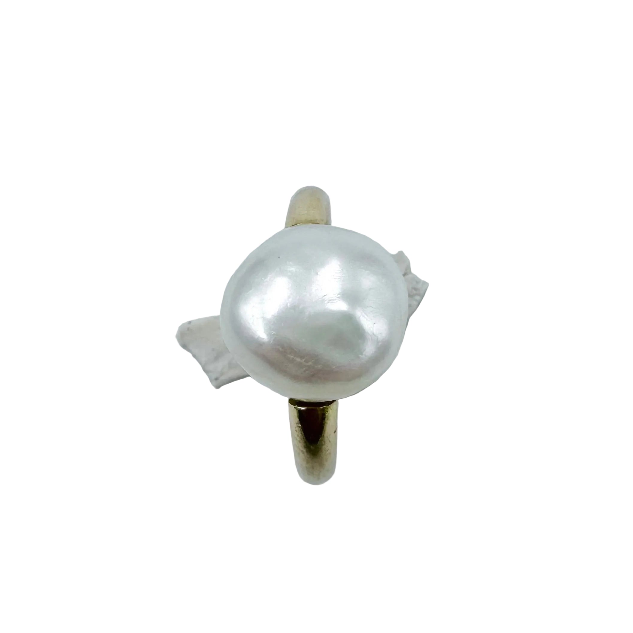 Bague Solitaire en or jaune et perle