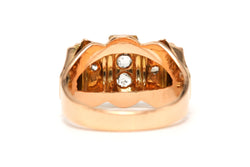 Bague Tank en or jaune et diamants