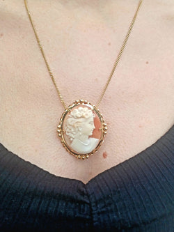 Pendant Brooch Cameo Shell