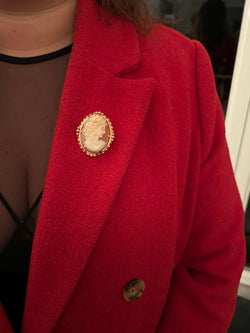 Pendant Brooch Cameo Shell