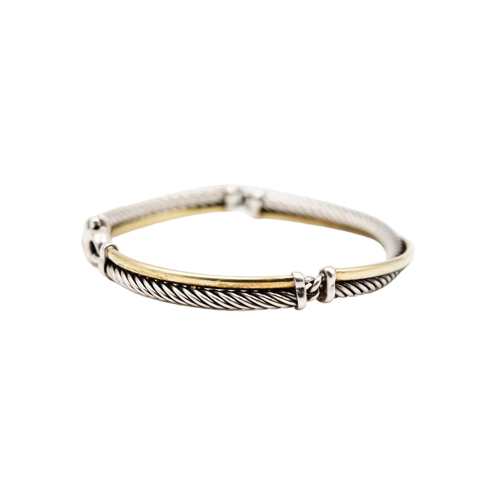Bracelet DAVID YURMAN "Crossover" en argent et or jaune
