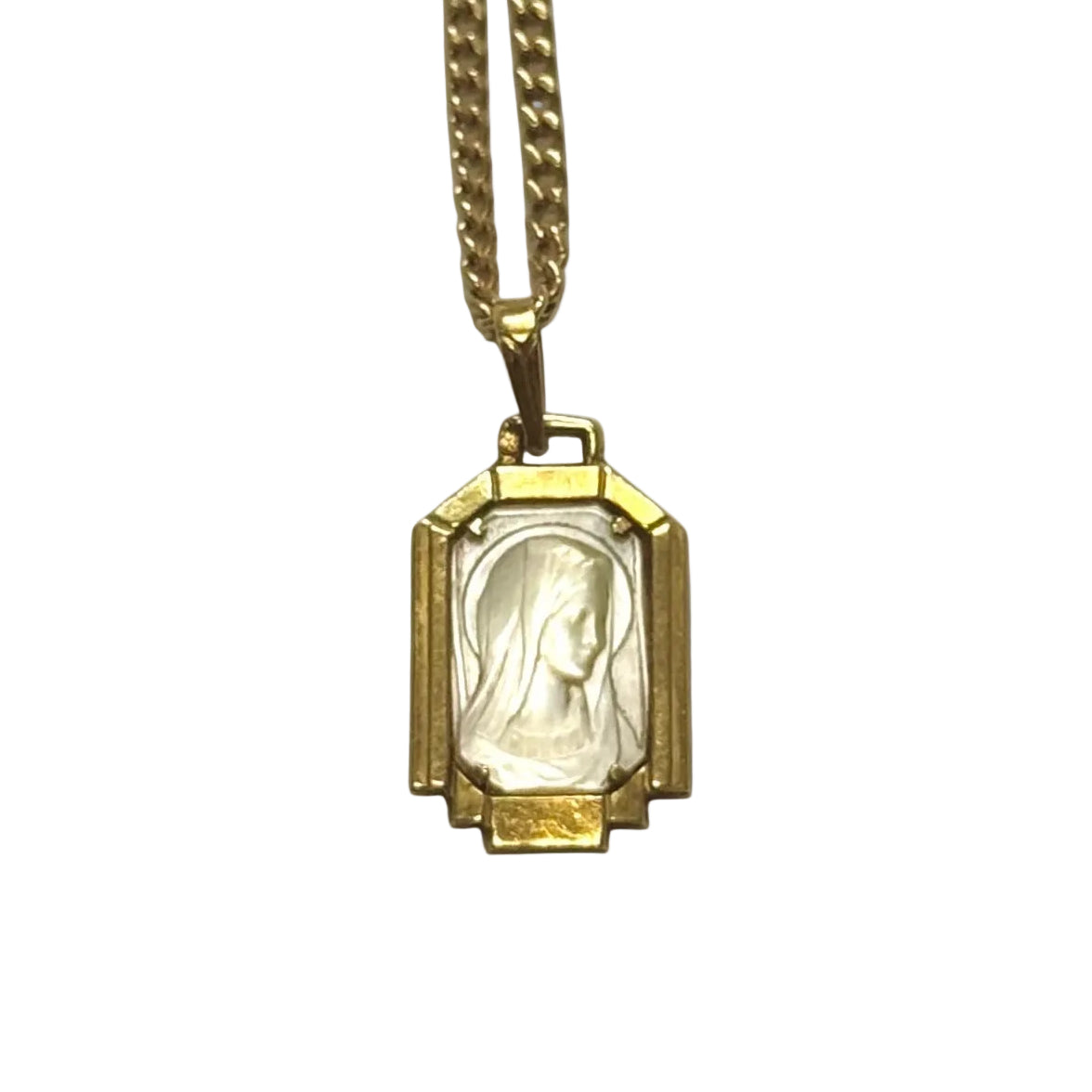 Médaille en or jaune et nacre