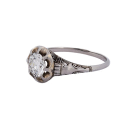 Bague Solitaire en or blanc et diamant