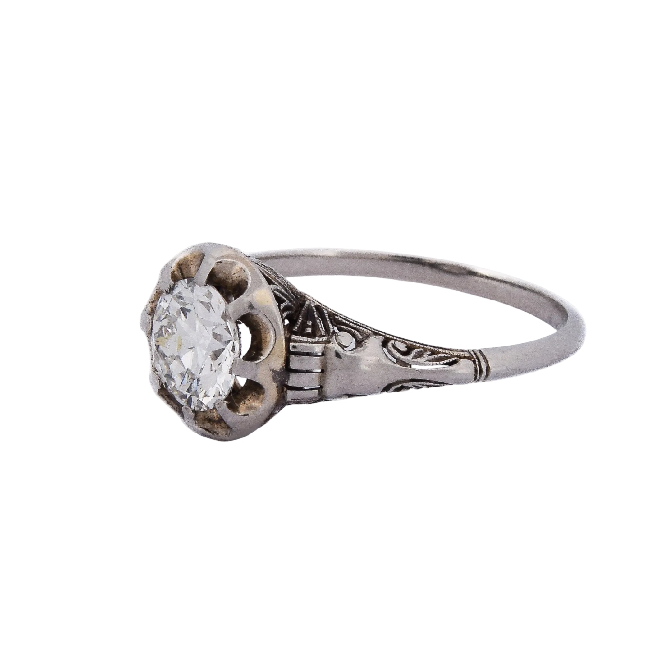 Bague Solitaire en or blanc et diamant
