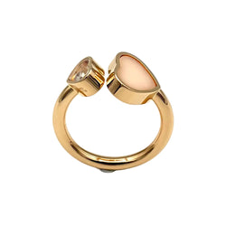 Bague Toi & Moi CHOPARD "Happy Hearts" en or rose, opale et diamant