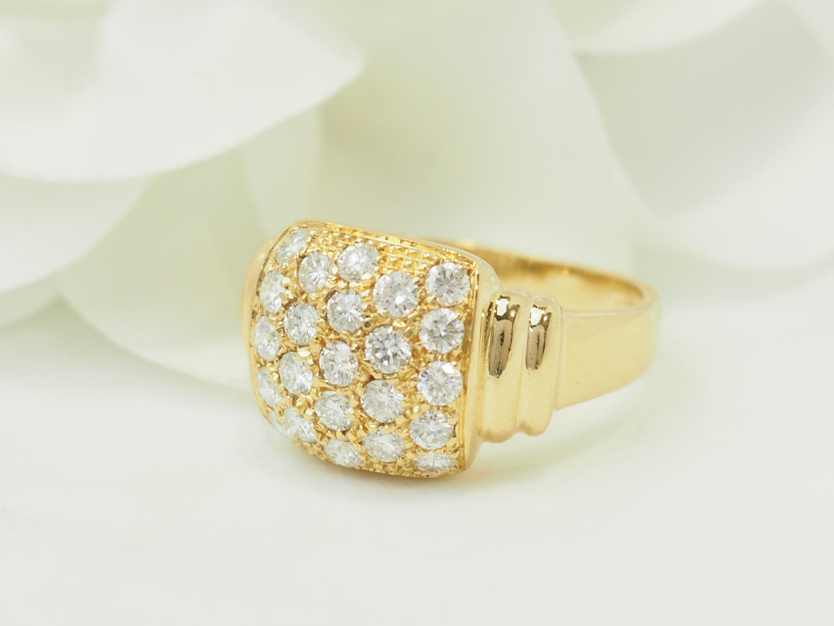 Bague Pavée en or jaune et diamants