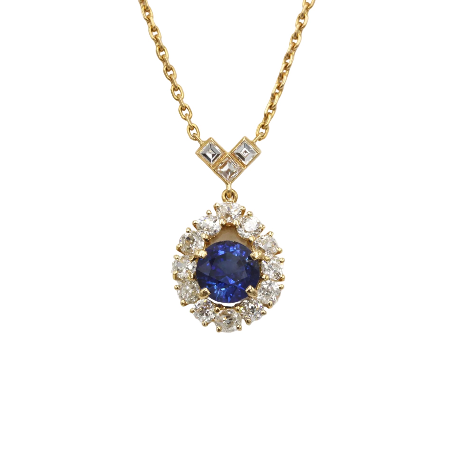 Collier Pendentif MAUBOUSSIN en or jaune, saphir et diamants