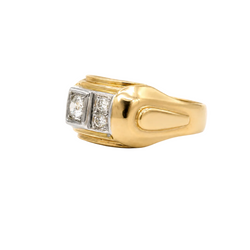 Bague Tank en or rose et diamants