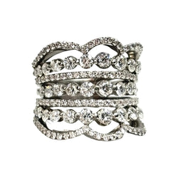 Bague Bandeau en or blanc et diamants