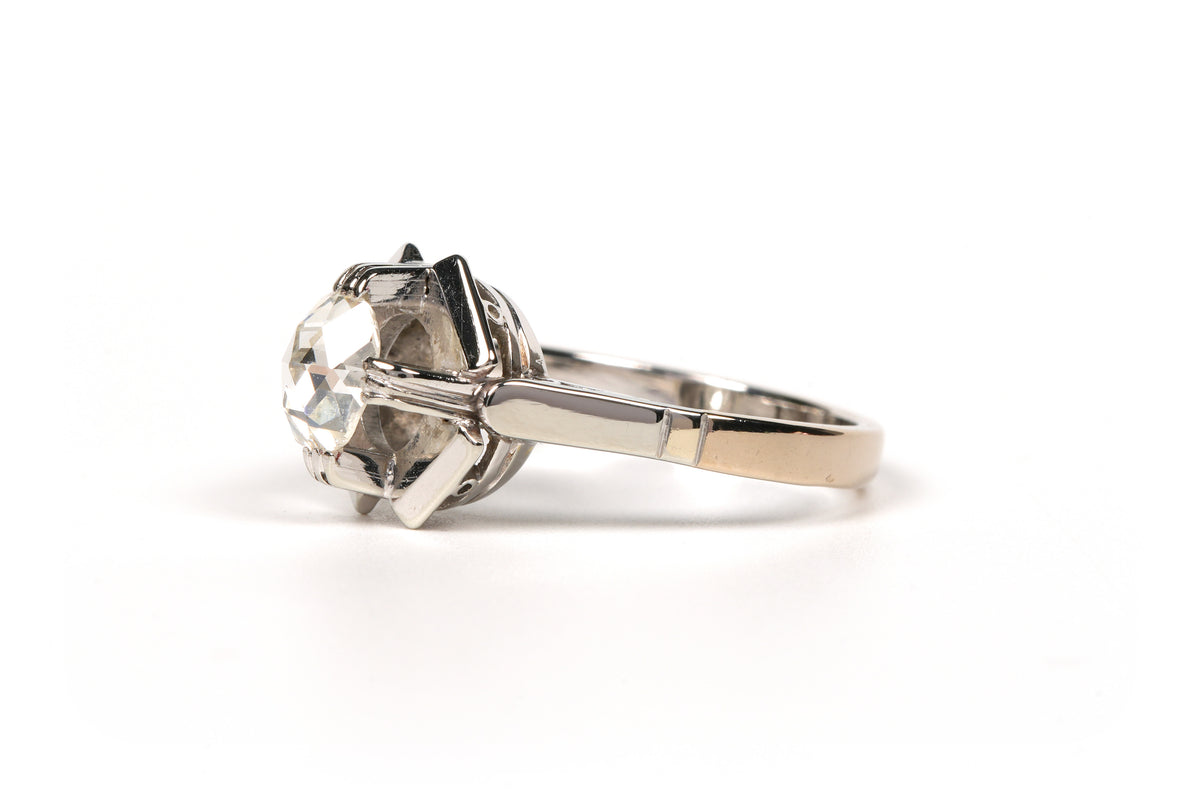 Bague Solitaire en or blanc et diamant